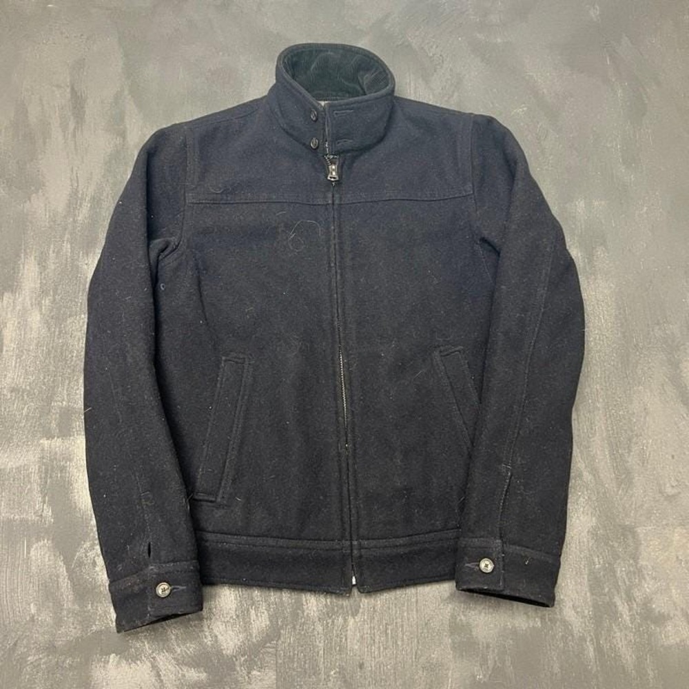 Abercombie & Fitch Wool Bomber Jacket Mens Medium Black Zip Up